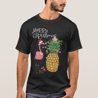T-shirt Joyeux Noël rose Flamant rose garçon de Noël