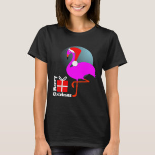 T-shirt Joyeux Noël rose Flamant rose mignon Graphique te