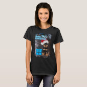 T-shirt Joyeux Noël Rottweiler Puppy avec présent (Devant entier)