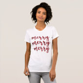 T-shirt Joyeux Noël Rouge moderne Script mignonne Femmes (Devant entier)