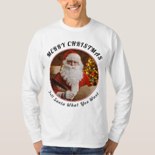 T-shirt Joyeux Noël Rouge Père Noël Arbre de Noël