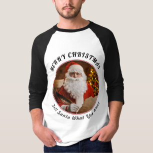 T-shirt Joyeux Noël Rouge Père Noël Arbre de Noël