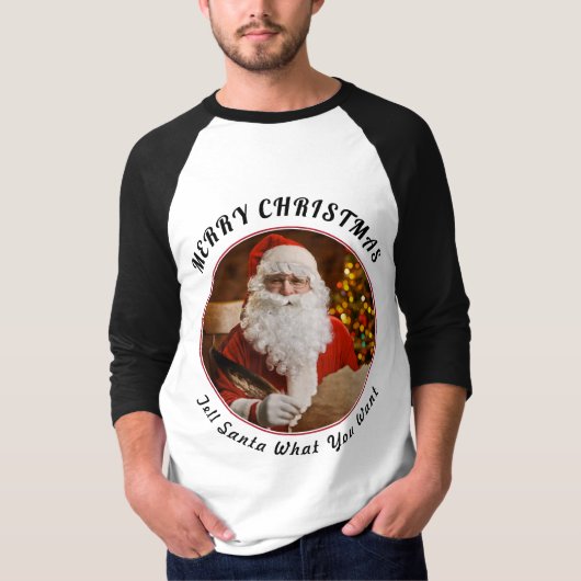 T-shirt Joyeux Noël Rouge Père Noël Arbre de Noël (Devant)