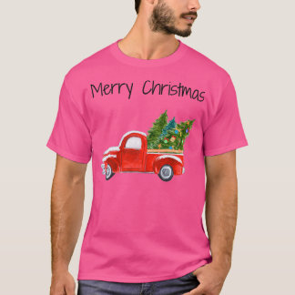 T-shirt Joyeux Noël Rouge Piste de Noël avec Noël