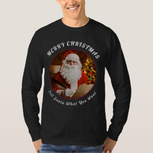 T-shirt Joyeux Noël Rouge Santa Clause Arbre de Noël