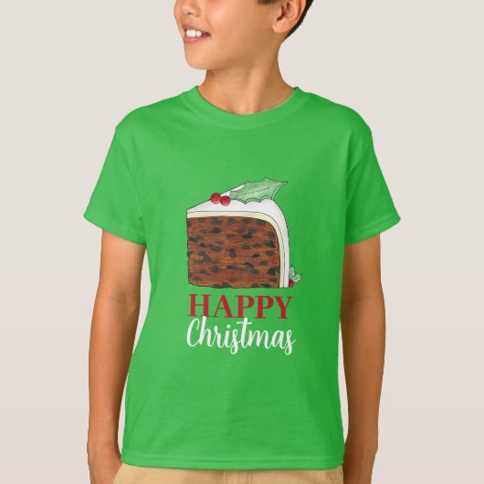T-shirt Joyeux Noël Royaume-Uni tranche de gâteau britanni (Devant)