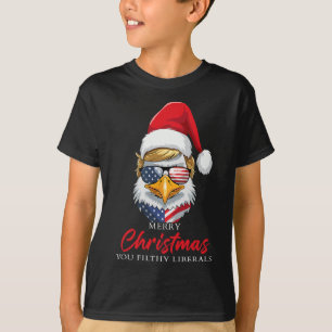 T-shirt Joyeux Noël, sales libéraux, aigle Trump Sa
