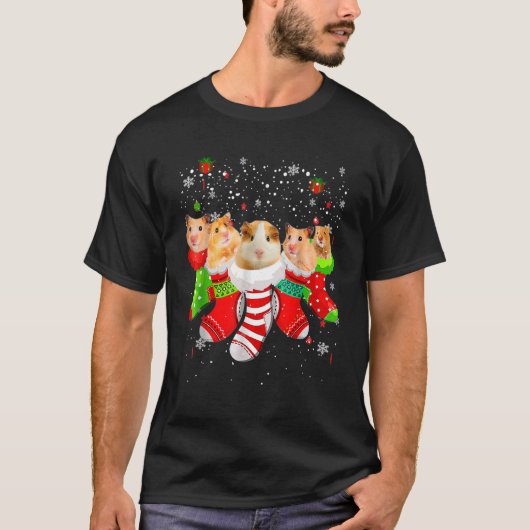 T-shirt Joyeux Noël Santa Hat Hamster Sock Xmas Souse (Devant)