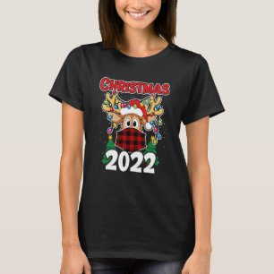 T-shirt Joyeux Noël Santa Hat Reindeer Red Plaid Match