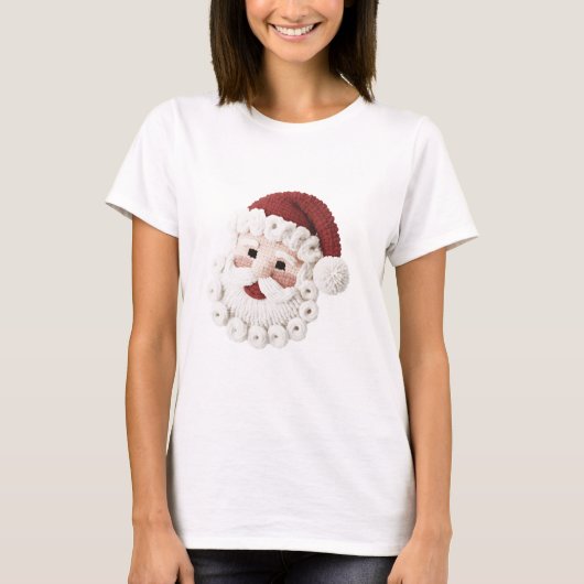 T-shirt Joyeux Noël Santa Latch Hook (Devant)