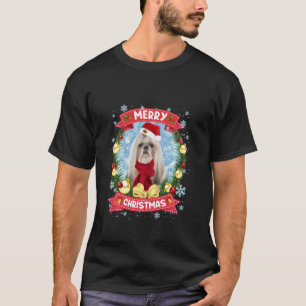 T-shirt Joyeux Noël Shih Tzu Père Noël Funny Noël Ornement