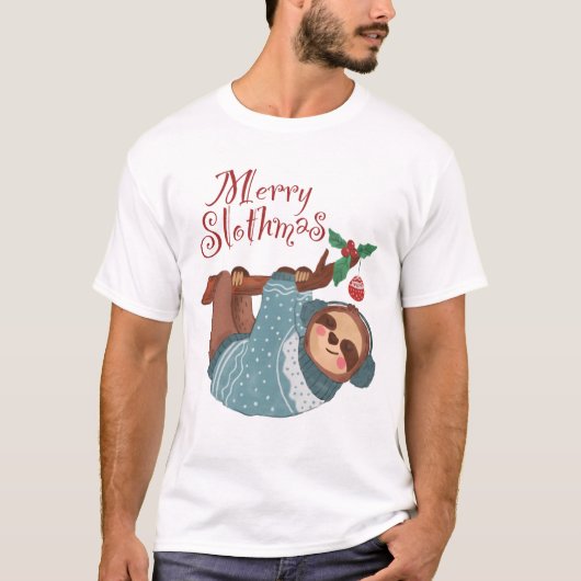 T-shirt Joyeux Noël Slothmas (Devant)