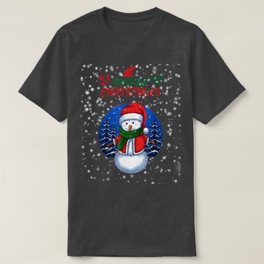 T-shirt Joyeux Noël Snowman Snow Holidays  (Design devant)
