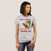 T-shirt Joyeux Noël Surf Père Noël San Diego Cali (Devant entier)