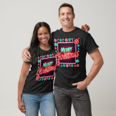 T-shirt Joyeux Noël' Texte brillant en rouge, vert (Unisexe)