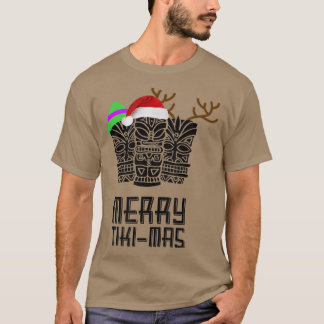 T-shirt Joyeux Noël TikiMas, Santa Hat Tiki Tee