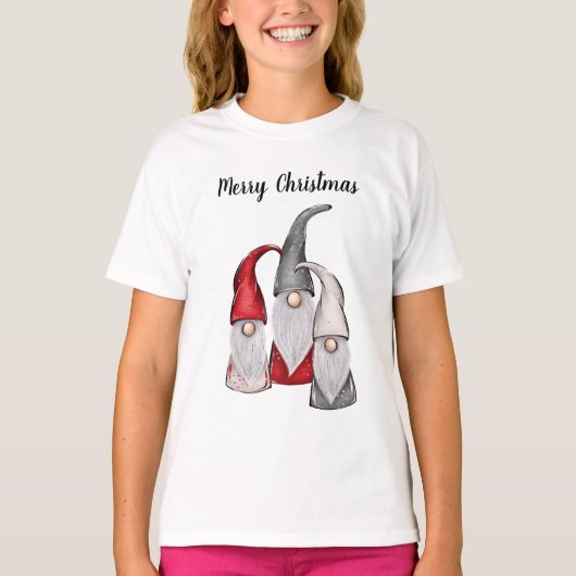 T-shirt Joyeux Noël Trois Gnomes (Devant)