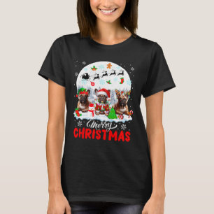 T-shirt Joyeux Noël Trois Père Noël Elf Reindeer French Bu