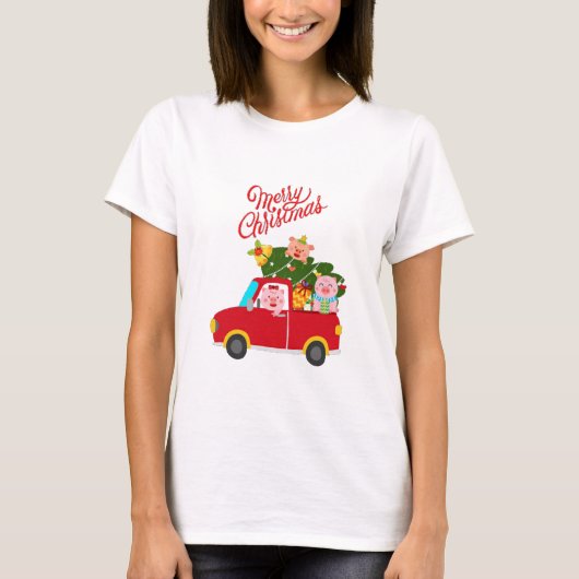 T-shirt Joyeux Noël Trois Petits Piggys (Devant)