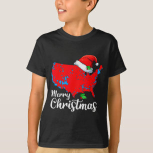 T-shirt Joyeux Noël Trump Patriotique Carte USA 2024 Santa