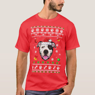 T-shirt Joyeux Noël Vilain Noël Bull Terrier Santa Hat F