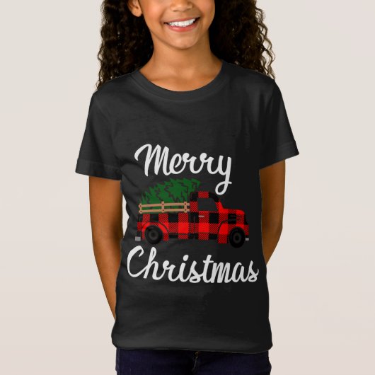 T-Shirt Joyeux Noël Vintage Camion de ferme (Devant)