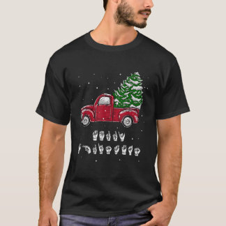 T-shirt Joyeux Noël Vintage Camion Langue des signes X
