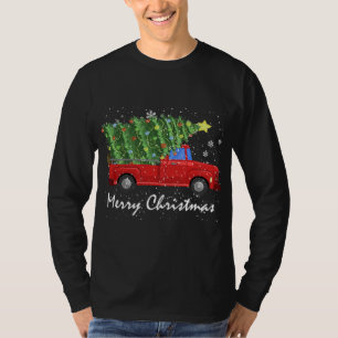 T-shirt Joyeux Noël Vintage Camion rouge avec arbre