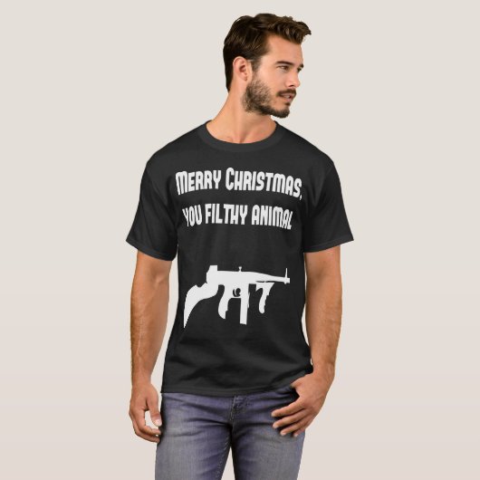 T-shirt Joyeux Noël vous animal dégoûtant (Devant entier)