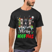 T-shirt Joyeux Noël Woit Trois Elfes Père Noël Crest chino (Devant)