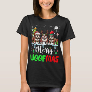 T-shirt Joyeux Noël Woit Trois Père Noël Reindeer Elf Bull