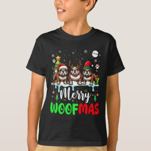 T-shirt Joyeux Noël Woit Trois Père Noël Reindeer Elf Bull
