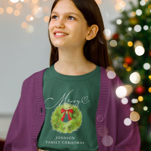T-shirt Joyeux Noël Wreath Famille Vacances