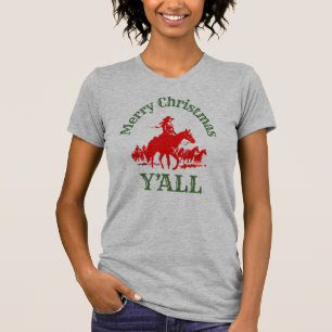 T-shirt Joyeux Noël Y'all Cowgirl style occidental