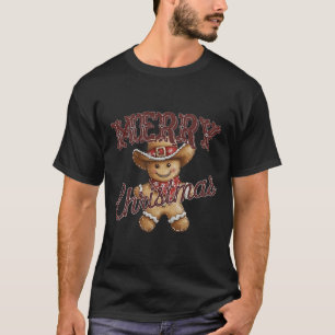 T-shirt Joyeux Noël Yall Gingerbread Cowboy Howdy West