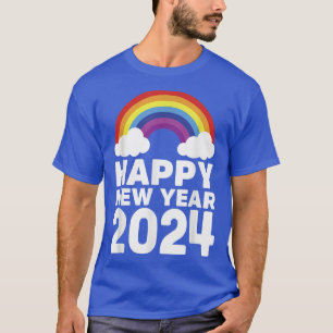T-shirt Joyeux Nouvel An 2024 Arc-en-ciel nuages chinois L