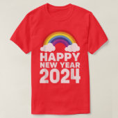 T-shirt Joyeux Nouvel An 2024 Arc-en-ciel nuages chinois L (Design devant)