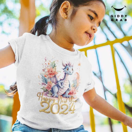 T-Shirt Joyeux Nouvel An 2024 Dragon chinois noir