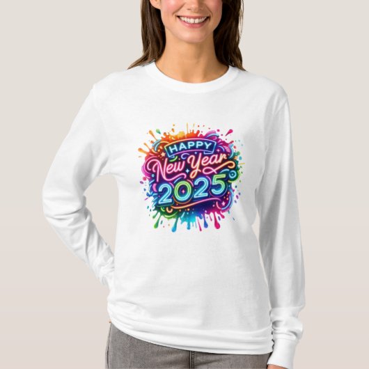 T-shirt Joyeux Nouvel An 2025 Png, Conception de Sublimati (Devant)