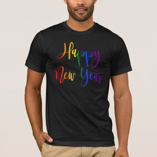 T-shirt Joyeux Nouvel An Gay pride Rainbow LGBTQ Noël (Devant)
