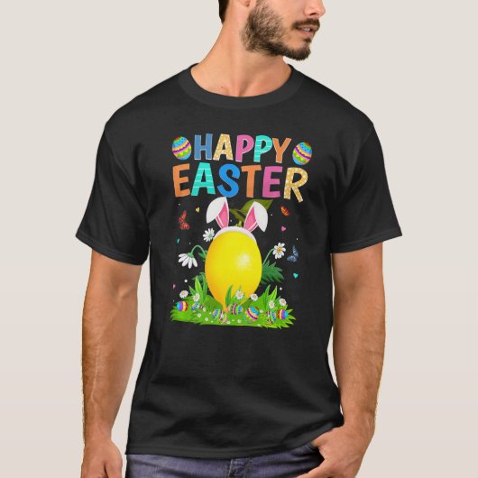 T-shirt Joyeux oeuf de lapin de Pâques Citron amusant dima (Devant)