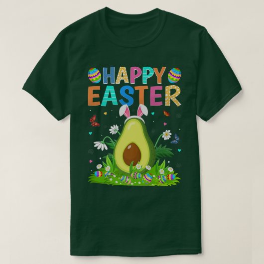 T-shirt Joyeux oeuf de lapin de Pâques Drôle Avocado diman (Design devant)