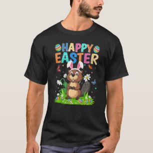 T-shirt Joyeux oeuf de lapin de Pâques Funny Beaver dimanc