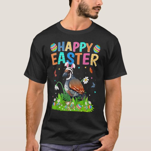 T-shirt Joyeux oeuf de lapin de Pâques Funny Quail Bird de (Devant)