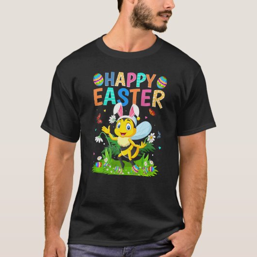 T-shirt Joyeux Oeuf Lapin de Pâques Drôle Bumble Bee Solei (Devant)