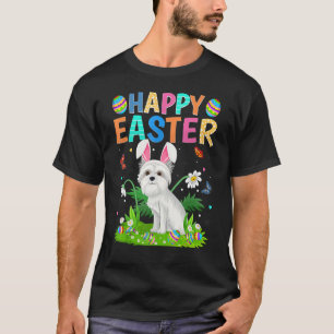 T-shirt Joyeux Oeuf Lapin de Pâques Drôle Chien Maltais Pâ