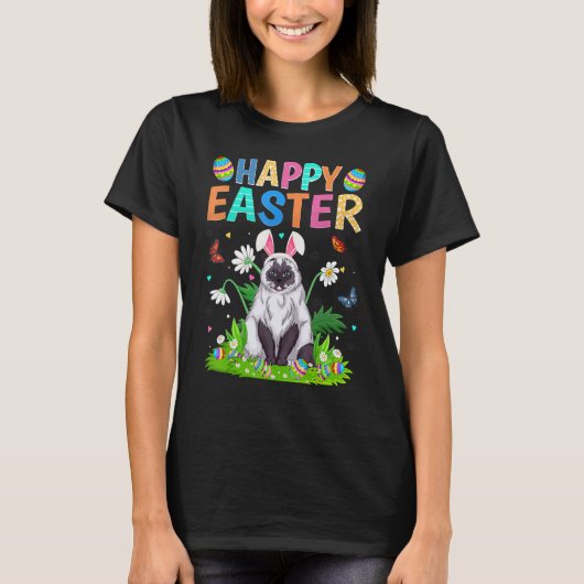 T-shirt Joyeux oeuf lapin de Pâques Funny Chat Himalayan P (Devant)