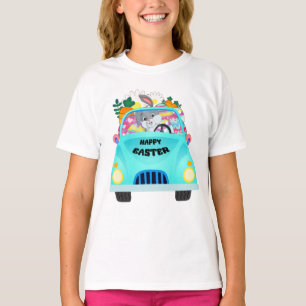 T-shirt Joyeux OEufs de Pâques Bunny Camion Girl
