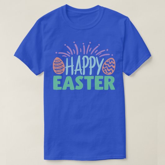 T-shirt Joyeux OEufs de Pâques colorés de Pâques (Design devant)
