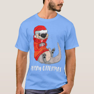 T-shirt Joyeux Ottermas Christmas Père Noël Otter